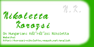 nikoletta korozsi business card